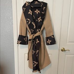 Louis Vuitton Tan and Black Trench Coat